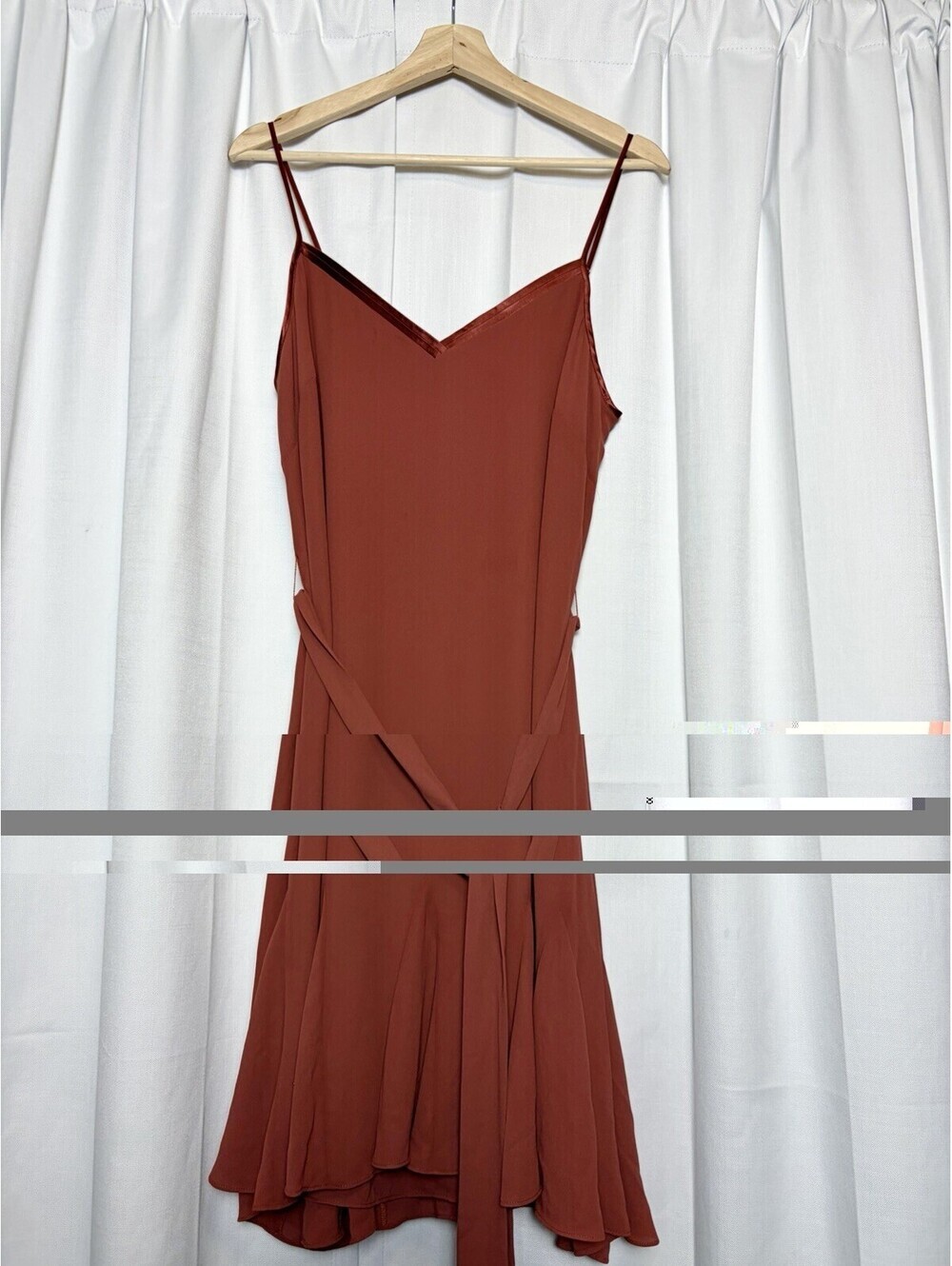 NWT White House Black Market Godot Slip Dress in Rust Red. Size 8 $118 - Picture 2 of 9